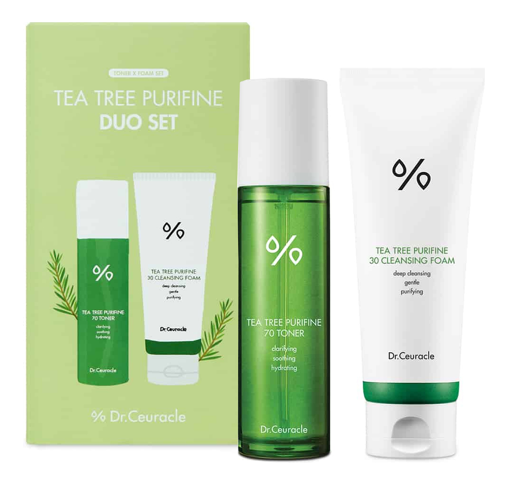 Набор для лица Tea Tree Purifine Duo Set (пенка для умывания 150мл + тоник 100мл) tea tree purifine duo set набор для очищения кожи