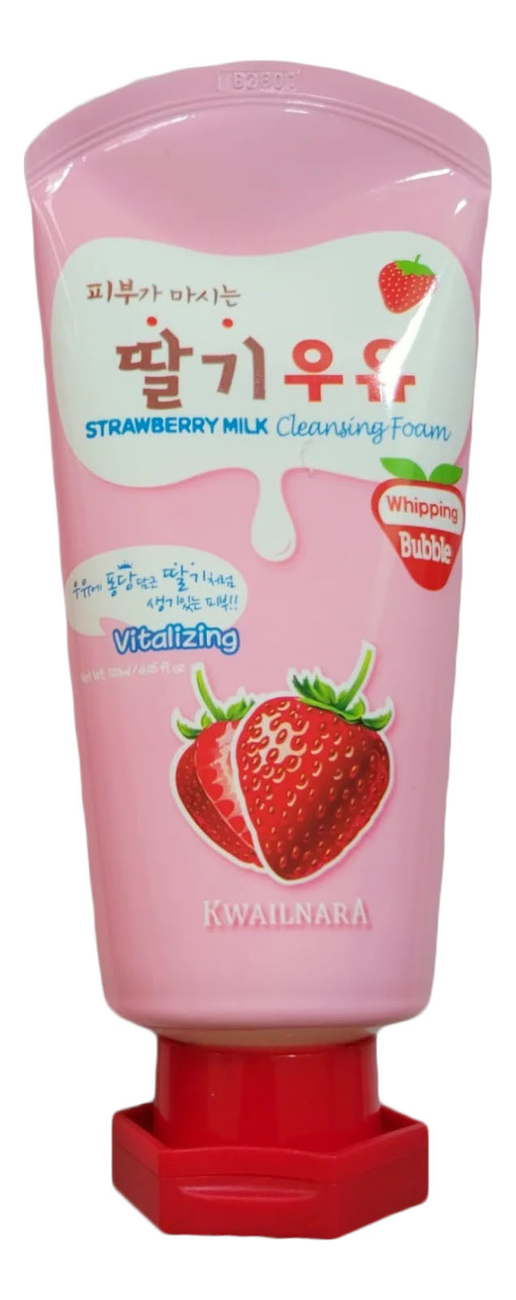 Пенка для лица с экстрактом клубники Kwailnara Strawberry Milk Cleansing Foam 120мл пенка для лица с экстрактом персика kwailnara peach milk cleansing foam 120мл