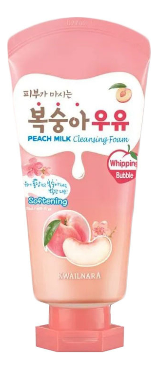 Пенка для лица с экстрактом персика Kwailnara Peach Milk Cleansing Foam 120мл