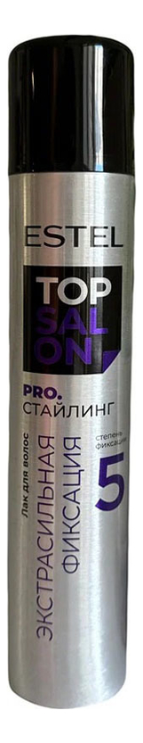 Лак для волос экстрасильная фиксация Top Salon Pro. Стайлинг 400мл лак для волос сильная фиксация top salon pro стайлинг 400мл