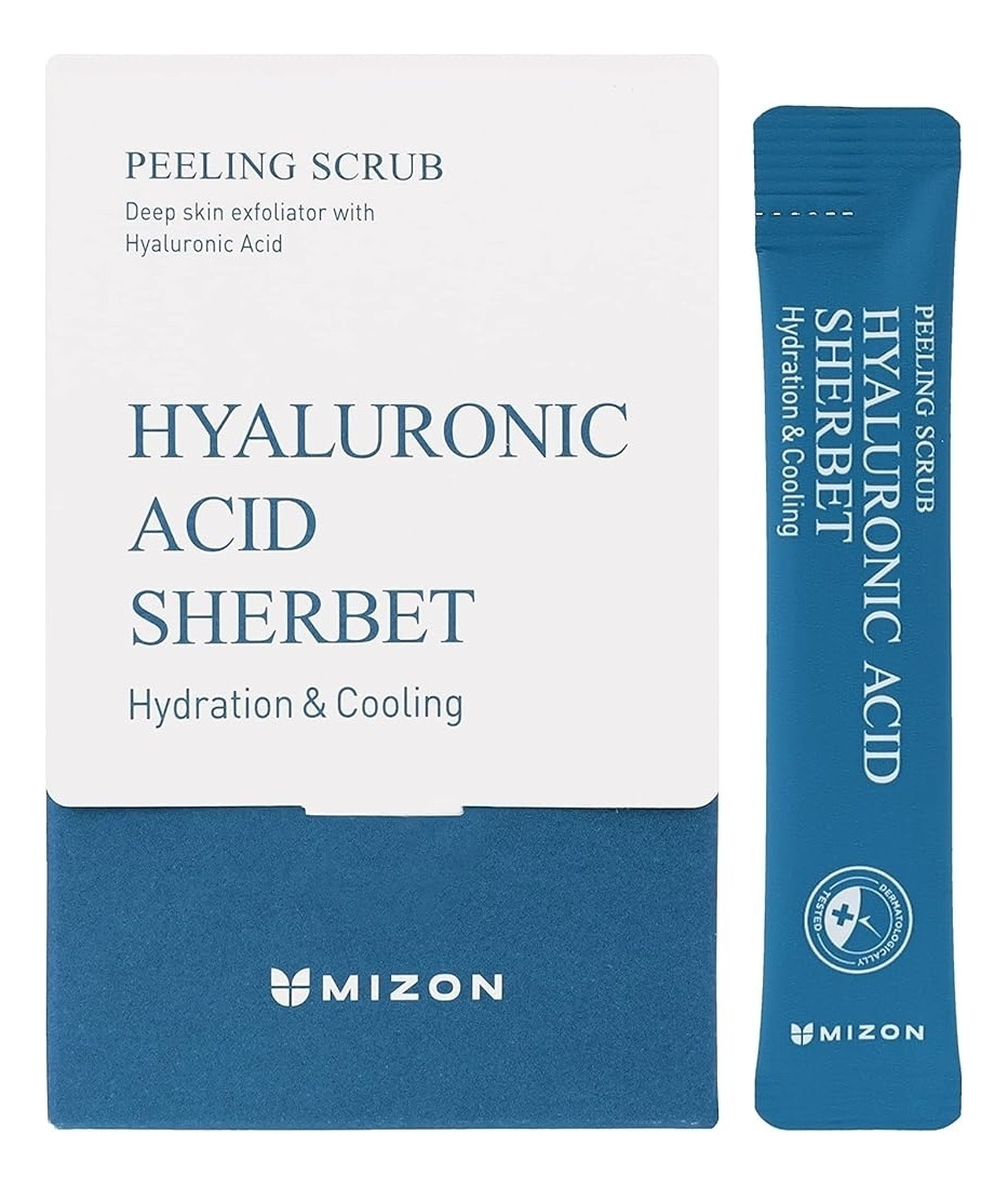 Освежающий пилинг-скраб для лица с гиалуроновой кислотой Hyaluronic Acid Sherbet Peeling Scrub 24*7г