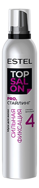 Мусс для волос Сильная фиксация Top Salon Pro. Стайлинг 350мл лак для волос сильная фиксация top salon pro стайлинг 400мл