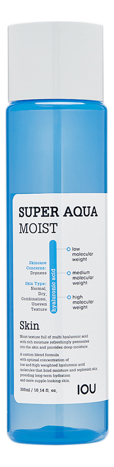 Увлажняющий лосьон для лица IOU Super Aqua Moist Skin 300мл цена и фото