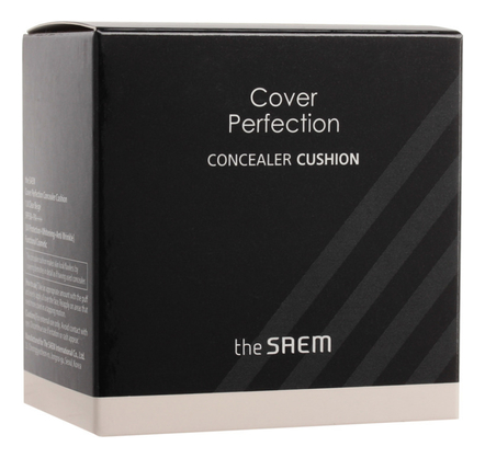 The Saem Консилер-кушон для лица со сменным блоком Cover Perfection Concealer Cushion SPF50+ PA++++ 2*12г