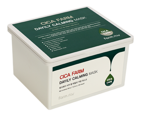 Успокаивающая тканевая маска с экстрактом центеллы азиатской Cica Farm Daily Calming Mask 30шт