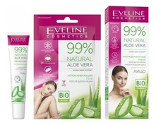 Eveline Ультраделикатный набор для депиляции лица и подбородка 99% Natural Aloe Vera (крем 20мл + успокаивающий гель 2*5мл)
