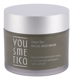Каолиновая маска для лица с экстрактом зеленого чая и мятой Green Tea Facial Mud Mask 60г