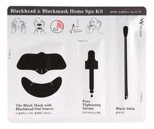 Wish Formula Очищающий набор для лица Blackhead & Blackmask Home Spa Kit (маска для зоны носа и подбородка 1шт + ватная палочка 1шт + сыворотка для сужения пор 1,3мл)