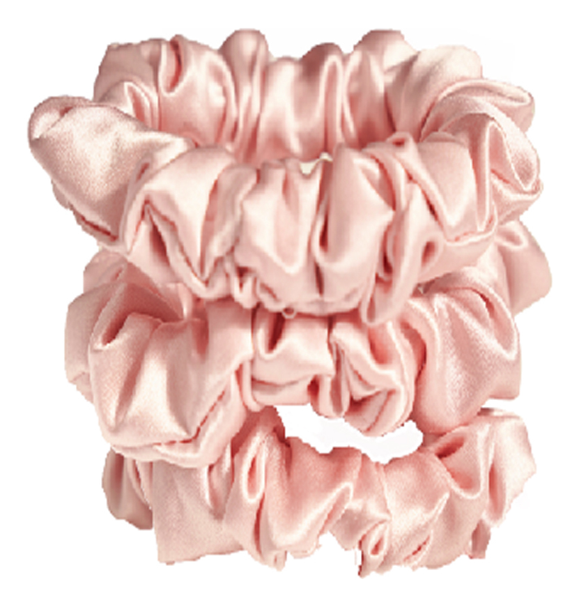 Резинки для волос из натурального шелка средние Ayris Silk 3шт: Розовая пудра