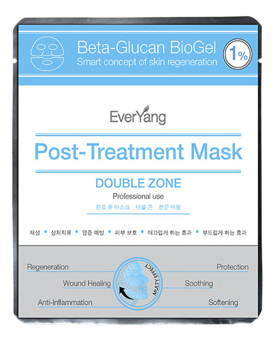 Успокаивающая послепроцедурная тканевая маска для лица с бета-глюканом Beta-Glucan BioGel 1% Post-Treatment Mask 1шт цена и фото