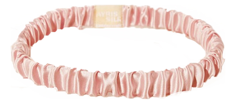 Повязка на голову узкая из натурального шелка Ayris Silk: Розовая пудра