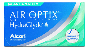 Дышащие контактные линзы Air Optix For Astigmatism (3 блистера) оптическая сила +2,00, ось 180, цилиндр -0,75