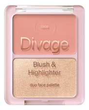 Divage Палетка для лица Blush & Highlighter Duo Face Palette