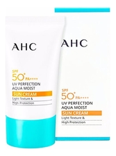 AHC Легкий солнцезащитный крем для лица UV Perfect Aqua Moist Sun Cream SPF50+ PA++++ 50мл