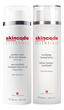 Skincode Набор для лица Essentials 2*200мл (мицеллярная вода Miceller Water All-In-One Cleancer + укрепляющий лосьон Fortifying Toning Lotion)