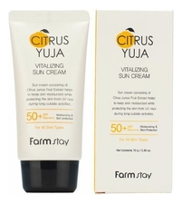 Farm Stay Солнцезащитный крем для лица с экстрактом юдзу Citrus Yuja Vitalizing Sun Cream SPF50+ PA++++ 70г