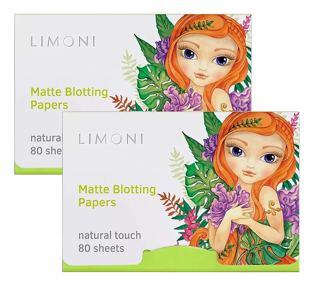 Матирующие салфетки для лица Matte Blotting Papers Green: Салфетки 2*80шт