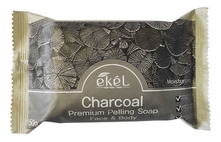 Ekel Отшелушивающее мыло для лица и тела с древесным углем Charcoal Premium Pelling Soap 150г