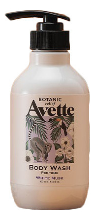 Парфюмерный гель для душа c ароматом белого мускуса Avette Botanic Relief White Musk 400мл