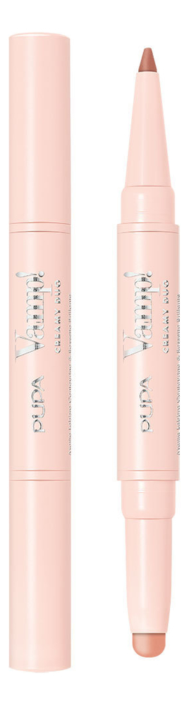 

Помада-карандаш для губ 2 в 1 Vamp! Creamy Duo: 001 Чистый нюд, Помада-карандаш для губ 2 в 1 Vamp! Creamy Duo