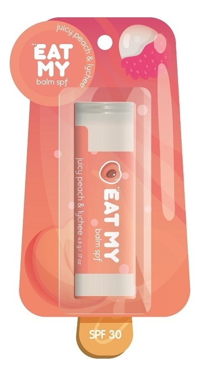 Бальзам для губ Сочный персик-личи Juicy Peach & Lychee SPF30 4,8г