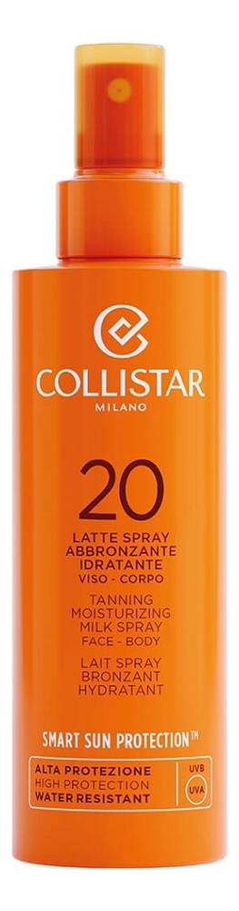 Увлажняющее молочко-спрей для загара лица и тела Latte Spray Abbronzante Idratante 200мл: Молочко-спрей SPF20