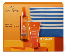 Collistar Набор Bassa Protezione (масло для загара Olio Secco SPF6 200мл + шампунь после солнца Doccia-Shampoo Doposole 150мл + сумочка)
