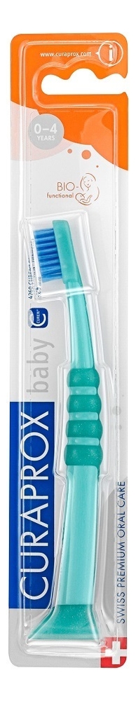 Зубная щетка детская с гуммированной ручкой от 0 до 4 лет Baby 4260 0,09мм: Бирюзовая