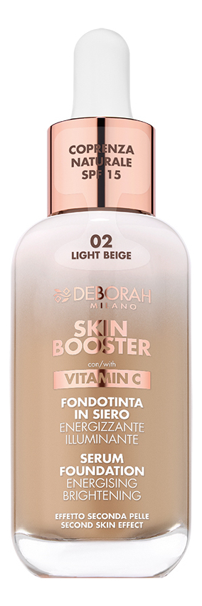 Тональная основа-сыворотка для лица Skin Booster Serum Foundation SPF15 30мл: 2 Light Beige тональная основа сыворотка для лица skin booster serum foundation spf15 30мл 3 medium