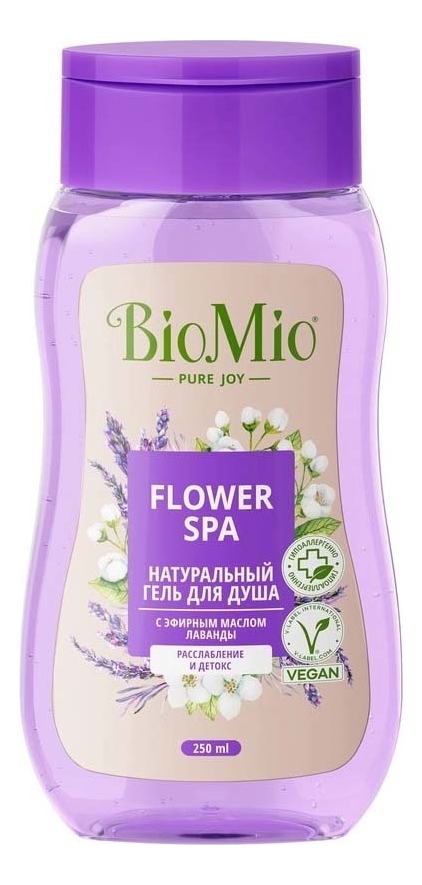 Натуральный гель для душа с эфирным маслом лаванды Flower Spa: Гель 250мл
