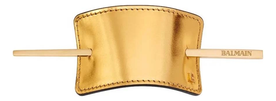 Заколка из позолоченной кожи Hair Barrette Leather Gold