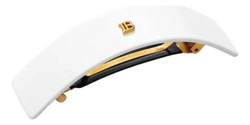Заколка-автомат белая глянец Barrette Pour Cheveux White: Размер L