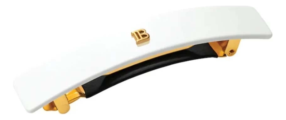 Заколка-автомат белая глянец Barrette Pour Cheveux White: Размер M