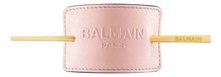 Balmain Hair Couture Заколка кожаная розовая с тиснением Embossed Hair Barrette Pastel Pink