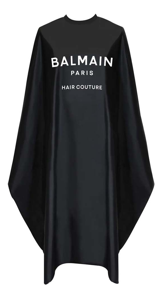 Черный пеньюар с золотыми пуговицами Luxury Balmain Cutting Cape Black