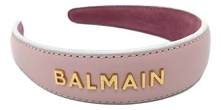 Balmain Hair Couture Ободок для волос кожаный розовый Headband Large
