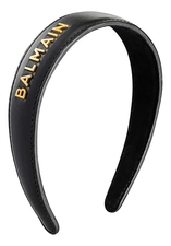 Balmain Hair Couture Ободок для волос кожаный черный Headband Large