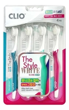 CLIO Набор зубных щеток The Style White Ultra Soft Care Toothbrush 4шт