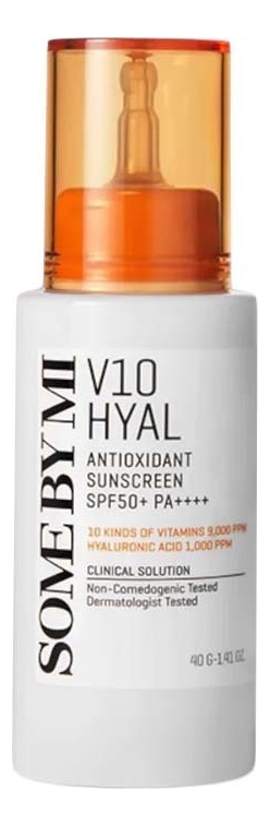 Солнцезащитный крем с антиоксидантами V10 Hyal Antioxidant Sunscreen SPF50+ PA++++ 40мл солнцезащитный крем с антиоксидантами v10 hyal antioxidant sunscreen spf50 pa 40мл