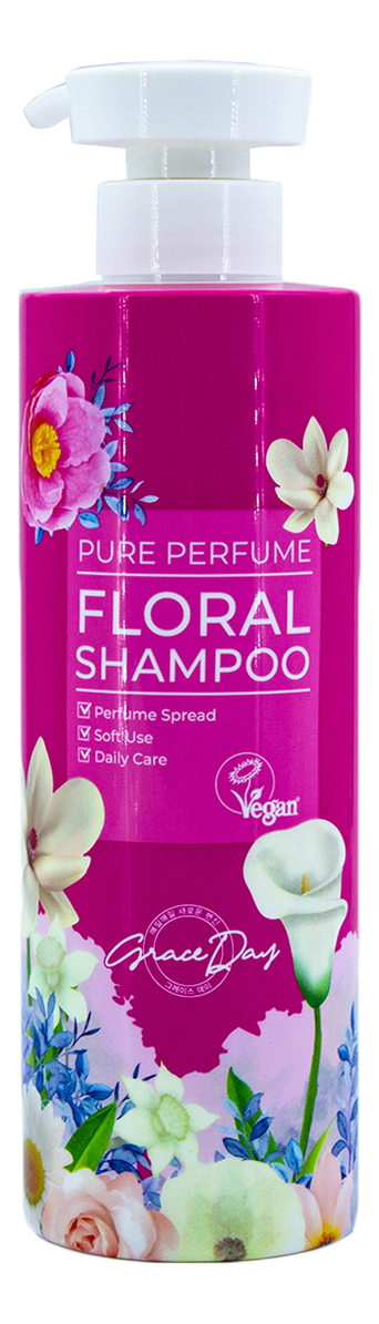 цена Парфюмерный шампунь для волос с цветочным ароматом Pure Perfume Floral Shampoo 500мл