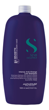 Шампунь тонирующий медные оттенки Semi di Lino Brunette Intense Anti-Orange Low Shampoo