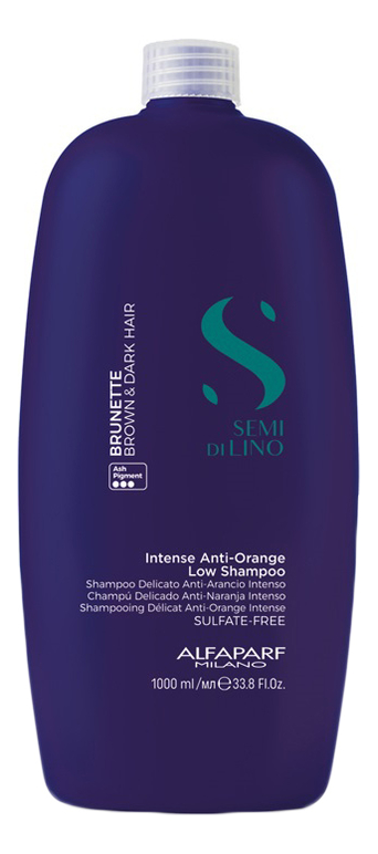Шампунь тонирующий медные оттенки Semi di Lino Brunette Intense Anti-Orange Low Shampoo: Шампунь 1000мл