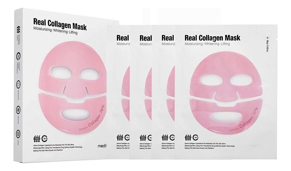 Лифтинг-маска для лица с коллагеном Real Collagen Mask: Маска 4*26г