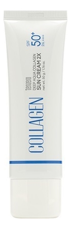 Увлажняющий солнцезащитный крем с коллагеном Deep Aqua Collagen Sun Cream 2X SPF50+ PA++++ 50г