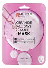 MISTIC Тканевая маска для лица с керамидами Ceramide All Days Sheet Mask 24мл