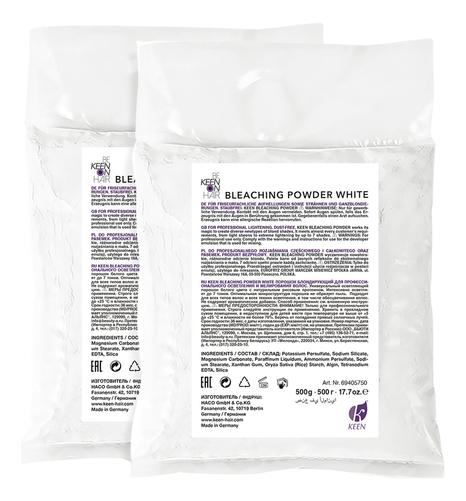 Блондирующий порошок для волос Bleaching Powder White: Порошок 2x500г