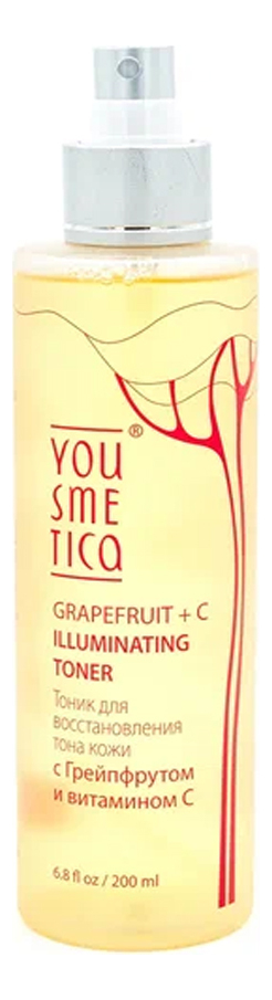 Тоник для восстановления тона кожи с Грейпфрутом и витамином C Grapefruit + C Illuminating Toner 200мл тоник для лица yousmetica тоник для восстановления тона кожи с грейпфрутом и витамином c