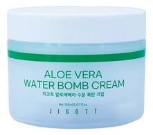 Jigott Успокаивающий крем с экстрактом алоэ Aloe Vera Water Bomb Cream 150мл