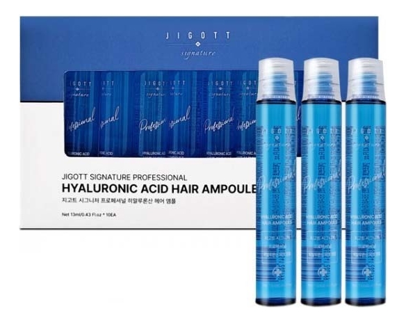 Ампульная сыворотка для волос с гиалуроновой кислотой Signature Professional Hyaluronic Acid Hair Ampoule 10*13мл ампульная сыворотка для волос с коллагеном signature professional collagen hair ampoule 10 13мл