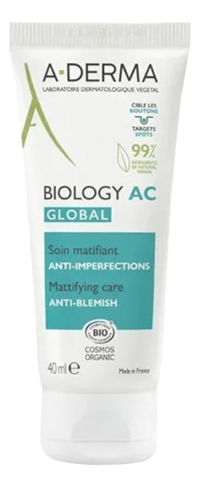 Крем для комплексного ухода за проблемной кожей лица Biology Ac Global Mattifying Care 40мл